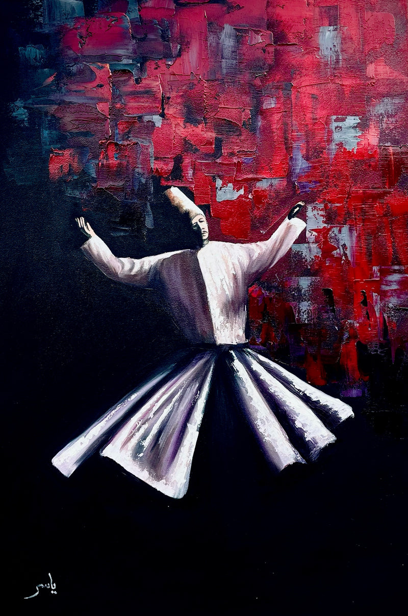 Sufi Whirling Abstract Oil Painting